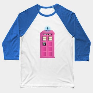 Pink TARDIS Baseball T-Shirt